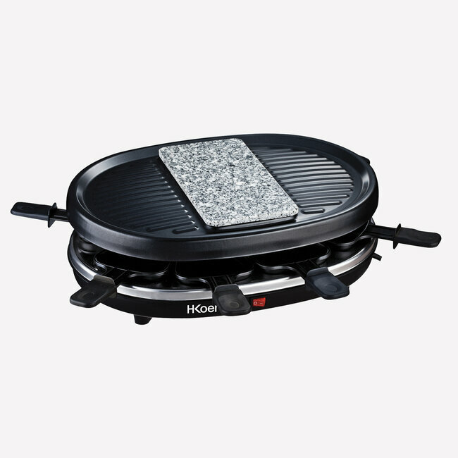 raclette-grill con piedra natural para 8 personas